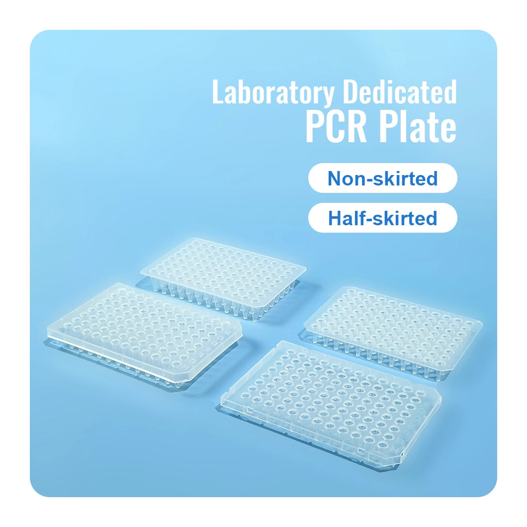Laboratory Medical Consumables Manufacturer Transparent Adhesive 0.1ml 96 Well No-Skirt PCR Plate with High Edge